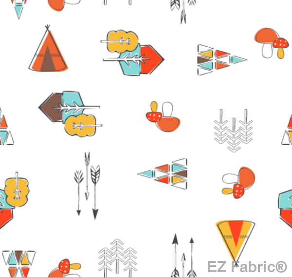 Kodiak Ditsy White on Minky Fabric by EZ Fabric 