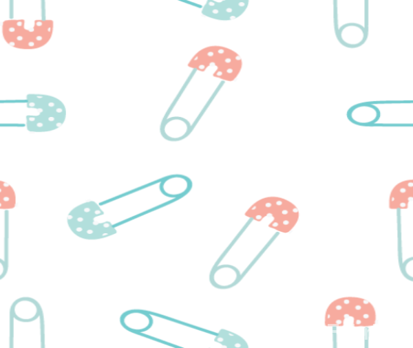 Pins Peach Print Minky By EZ Fabric 