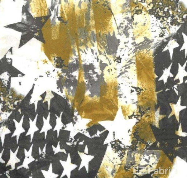 Star Gazer Gold on Minky Fabric by EZ Fabric 