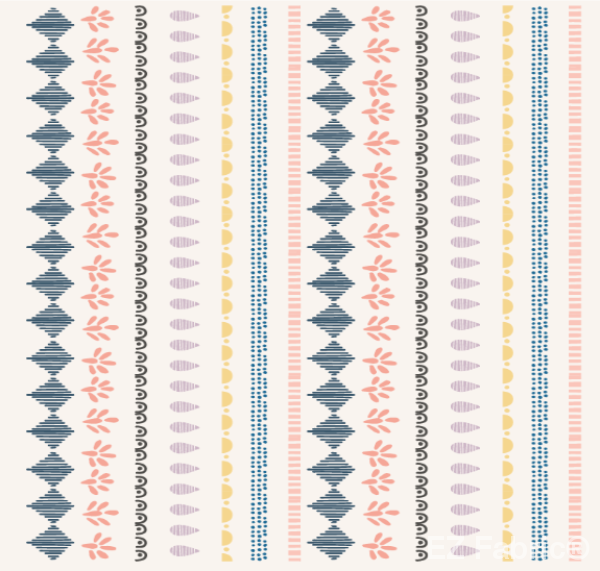 Suzani Stripe Cream Print Minky By EZ Fabric 