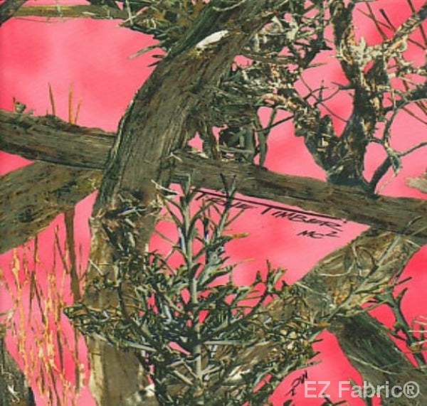 True Timber Pink on Minky Fabric by EZ Fabric